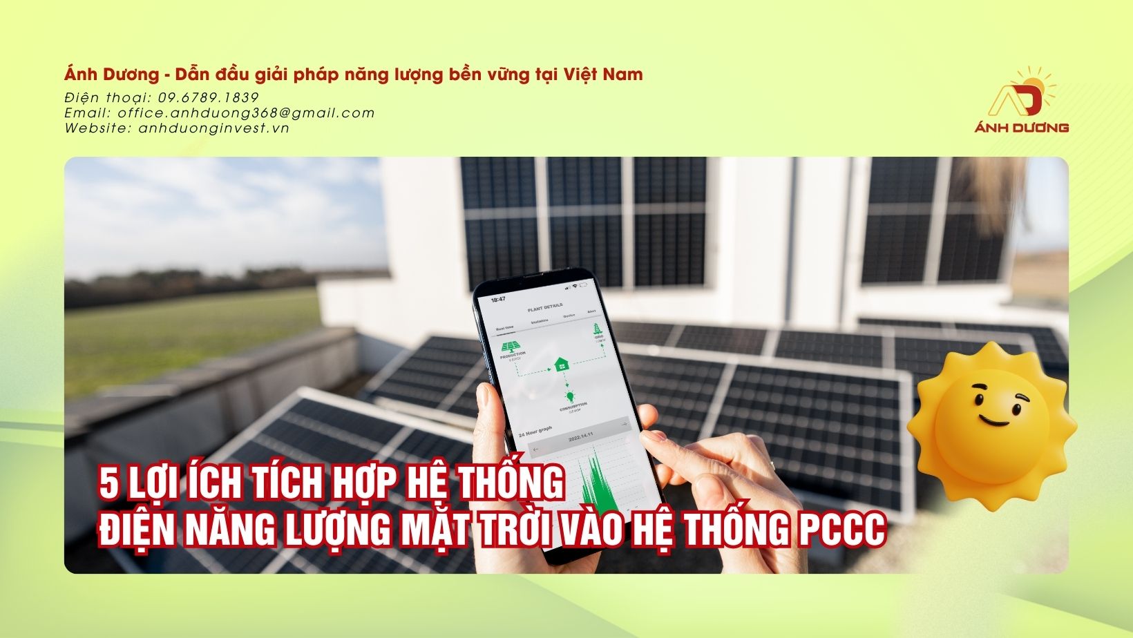 5 Loi Ich Tich Hop He Thong Dien Nang Luong Mat Troi Vao He Thong PCCC - ANH DUONG INVEST CORPORATION