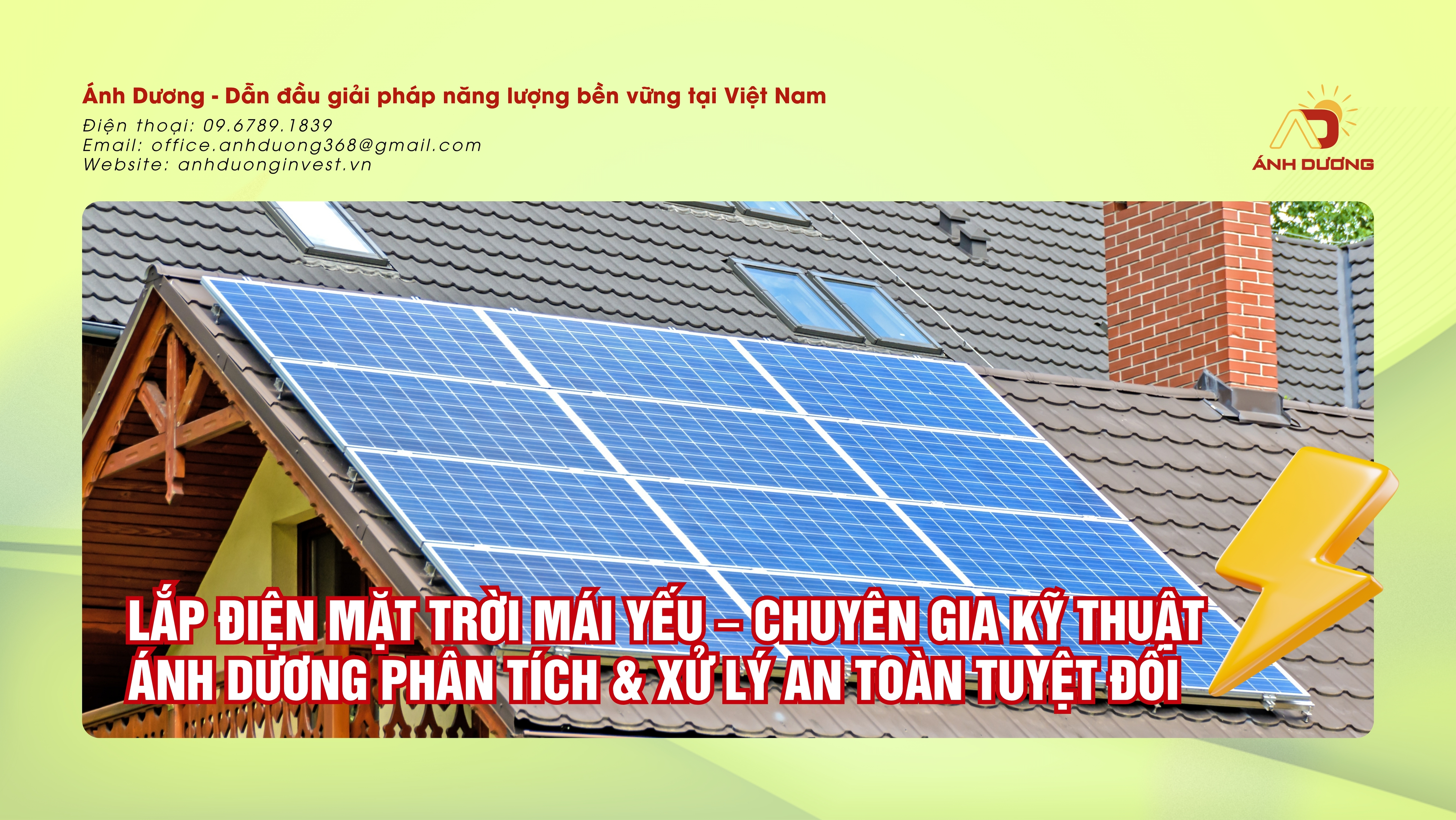 Lap dien mat troi mai yeu – chuyen gia ky thuat Anh Duong phan tich xu ly an toan tuyet doi - ANH DUONG INVEST CORPORATION